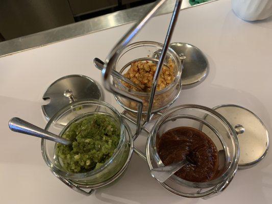 Chutney flight always available on the counter