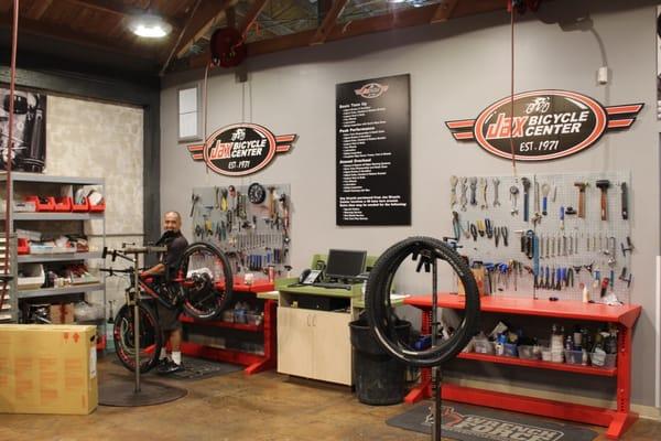 Jax Bicycle Centers are full service bicycle repair shops.  We are trained to repair or service any bicycle make or model.