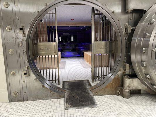 Sauna in a bank vault