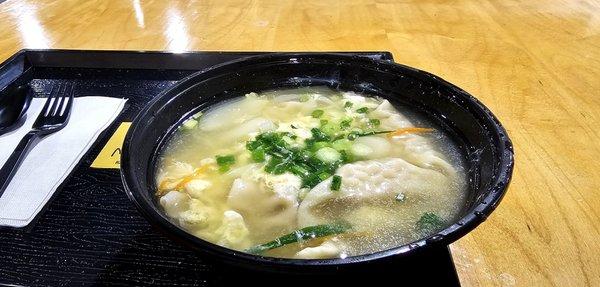 Dumpling, rice cake, egg soup