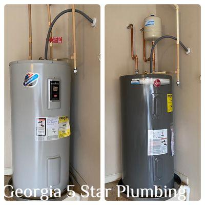 50 gal gas water heater replacement. Before and after