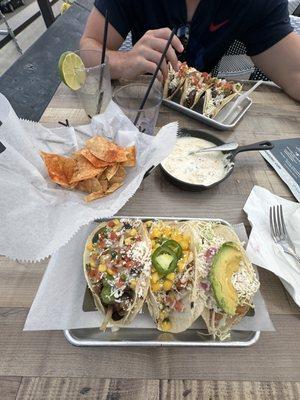 Left to right was carne asada (8/10), Camarones shrimp (6/10), and Ensenada fish taco (7/10).