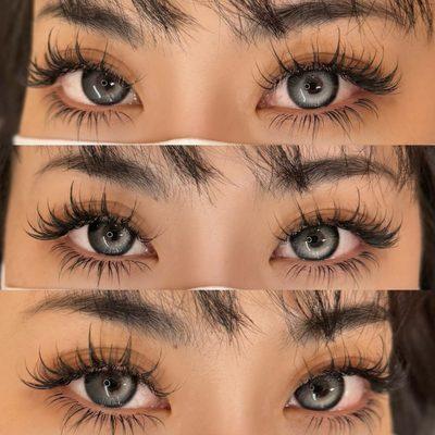 Custom designed wispy upper and lower lashes