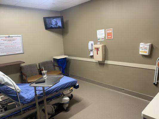 Clean room, with a TV and speaker in the remote thingy