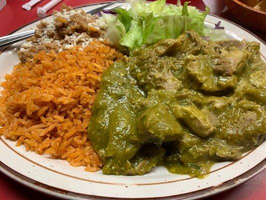 Chile Verde plate! One of my favorites!