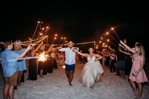 Wedding sparkler send off photography with Make My Day Special Weddings