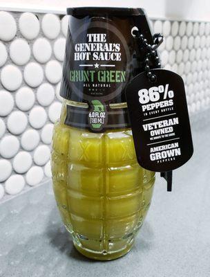 Grenade shaped hot sauce