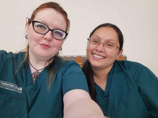 My friend and classmate Ivania in the cafetería after a study session.