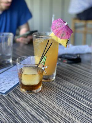 Origami whiskey cocktail  & No Ka Oi Mai Tai