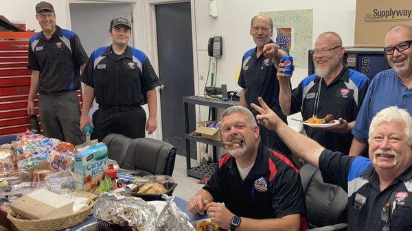 Some of the crew enjoying a Country Repair BBQ!