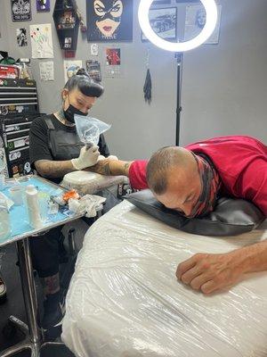 The best tattoo artist in the state of Georgia doing her thang.