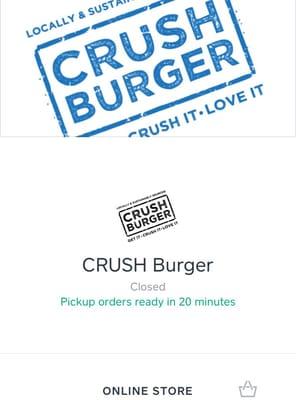 Crush burger ordering app