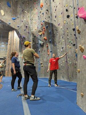 Belay class with coach Sasha