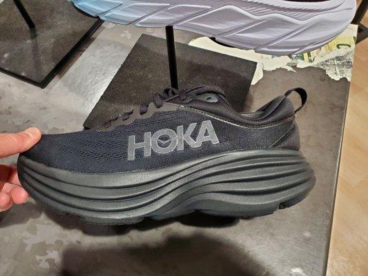 Checking out these Hokie shoes.  They look weird, but Soooo comfortable.  Probably the most trendy popular shoe out there right now.