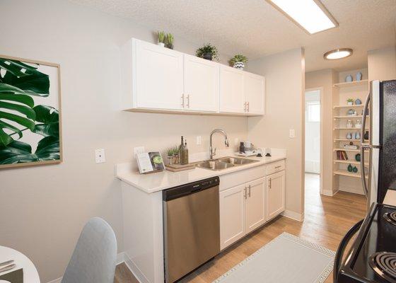 Virtually staged kitchen of one of our apartment homes.