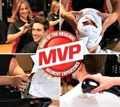 The MVP Experience includes a one-on-one consultation, precision haircut, scalp massage/shampoo, steamed towel, neck and shoulder treatment.