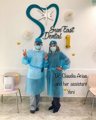 Dr. Claudia Arias and her assistant Yeni