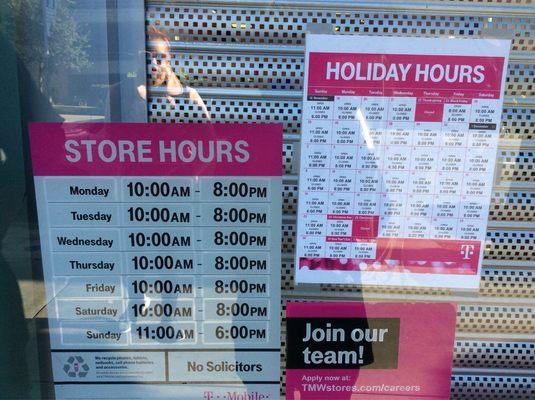 Holiday hours @Tmobile 2018 Holiday is finally here in this town,,,,,,,,,,,,,,!,,!,!