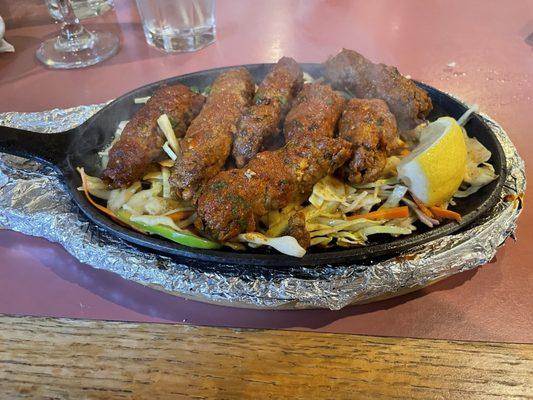 Lamb Seekh Kabab. This came steaming as a sauna.