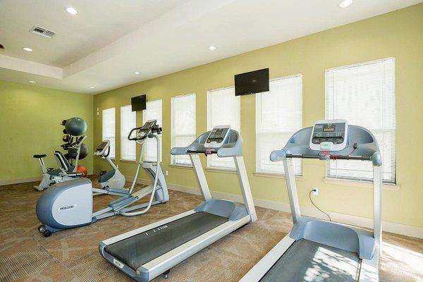 Get in a workout in the fitness center.