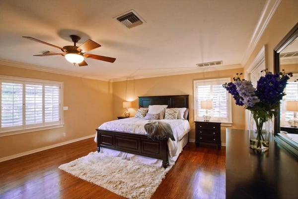 Bedroom staged by Home Staging Pros in Orlando Florida.