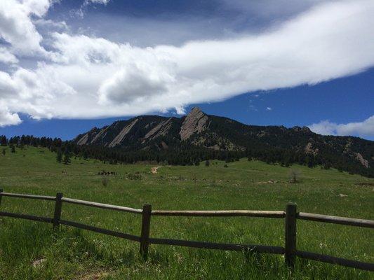 The iconic Boulder Flatirons at Chautauqua