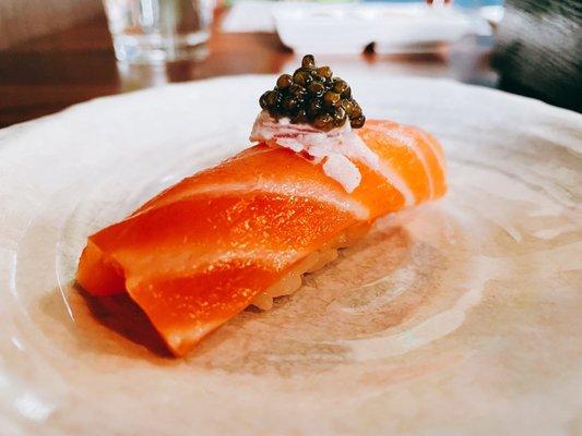 Salmon with Black Caviar