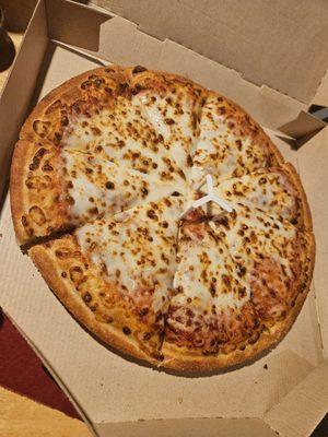 Med cheese pizza