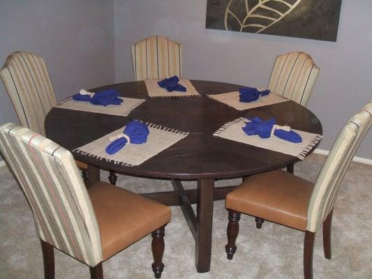 dining table and chair upholstered & Refinished