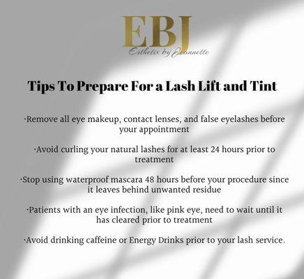 Tips To Prepare For a Lash Lift and Tint.