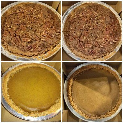 Chocolate Pecan Pie and Maple Pumpkin Pie