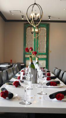 Simple and elegant table decor in the private room  at SDK