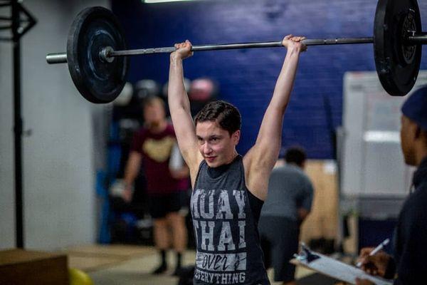 Mia dominating the barbell