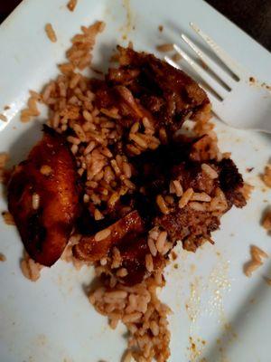 Oxtail,  Rice & Peas,and  platano .