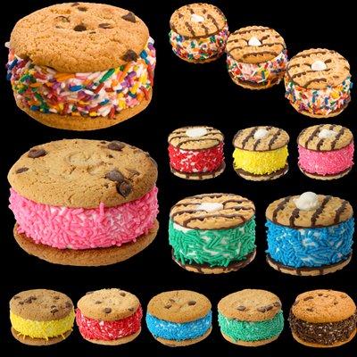 Sandwich Ice Cream Cookies With Assorted Flavored Sprinkles