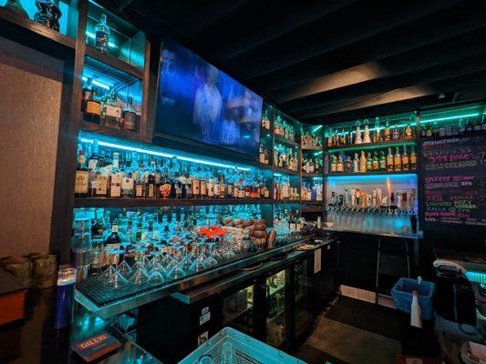 Ambience of backlit bar