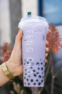 Taro milk tea with extra boba