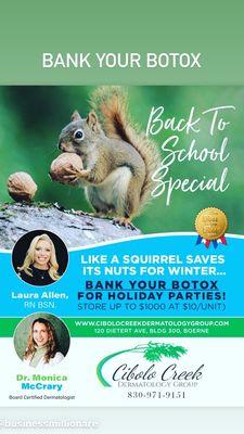 Month of September!!  2022  Botox $10/u