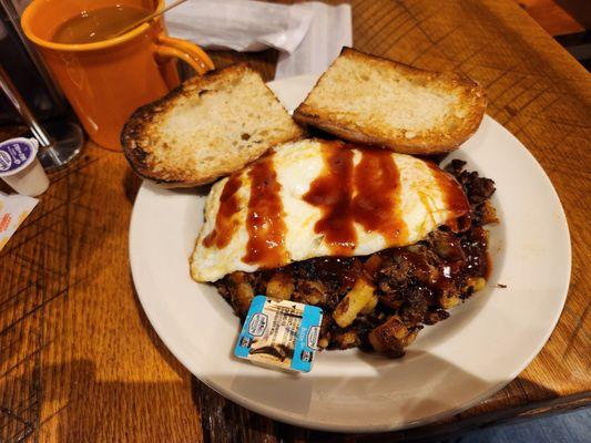 Bbq brisket breakfast hash