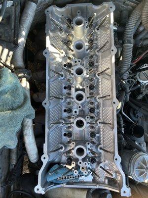 After resurface, head gasket/torque down sequence finish.