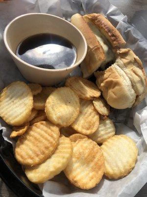 This is the French dip and the side of fries...which looks like it's supposed to...