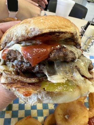 Double burger.  Built to order