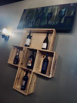 Wines on display.