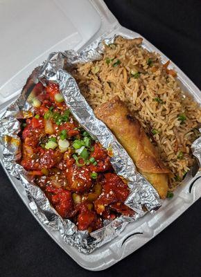 Bussin' Box (Drink + Egg Roll + Carb + Entree) for $18.99