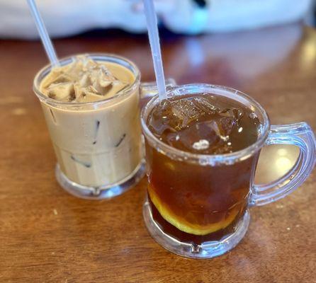 Iced milk tea & iced lemon tea (comes with the meal)