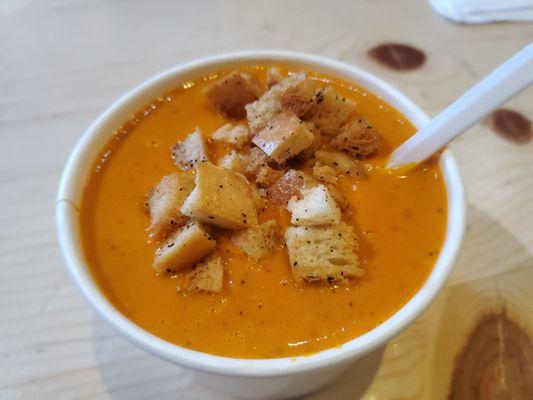 Tomato bisque soup w/ coconut cream and other spices that created deep flavors. So good!