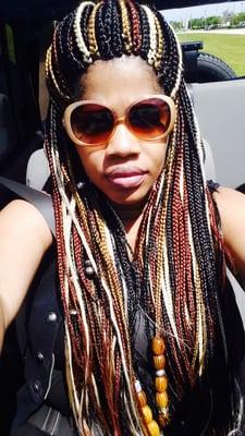 Multi box braids!  Boxing with Color!