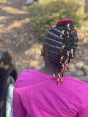 Back scalp braids no hair added.