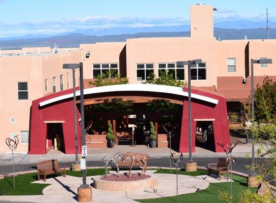 Our sculpture garden is complete! Have a seat & enjoy sculptures from local artists Mark White & Siri Hollander.