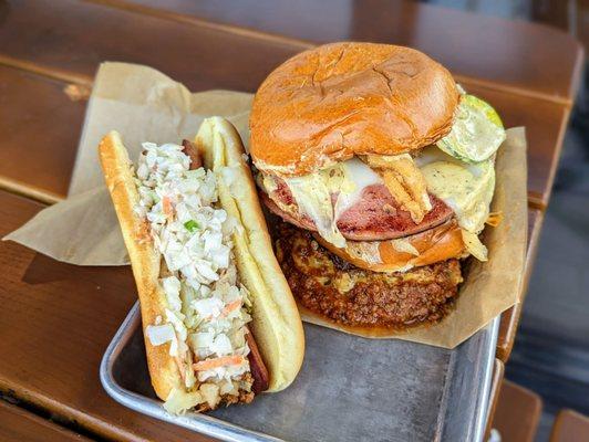 CLT Dog, Fried Bologna Sandwich, and Belmont Chili Burger | Instagram: @telephonesmoothie